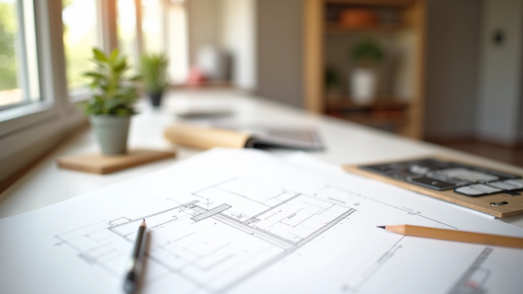Spazio di lavoro con progetti di ingresso e modelli architettonici
